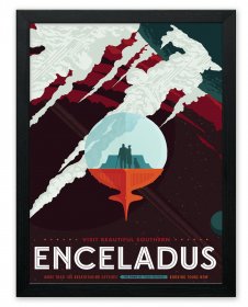 ENCELADUS Space Exploration Retro Travel Advertisement Poster Art Print