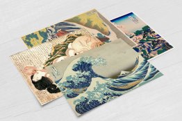 Katsushika Hokusai Vintage Set of 4 x POSTCARDS Taditional Ukiyo-e Japanese Art