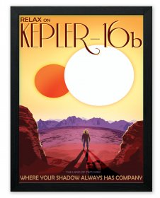 KEPLER-16 Space Exploration Retro Travel Advertisement Poster Art Print