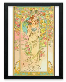 MUCHA Alphonse "The Flowers: Rose" Art Nouveau Vintage Poster Fine Art Print