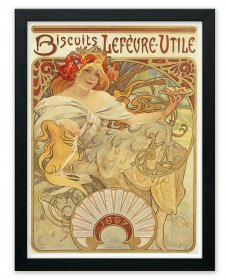 MUCHA Alphonse Art Nouveau Vintage Poster for "Biscuits Lefevre Utile" Fine Art Print